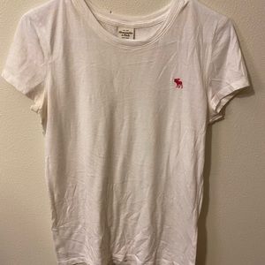 Brand: Abercrombie and Fitch. Size: L. Color: White and pink.